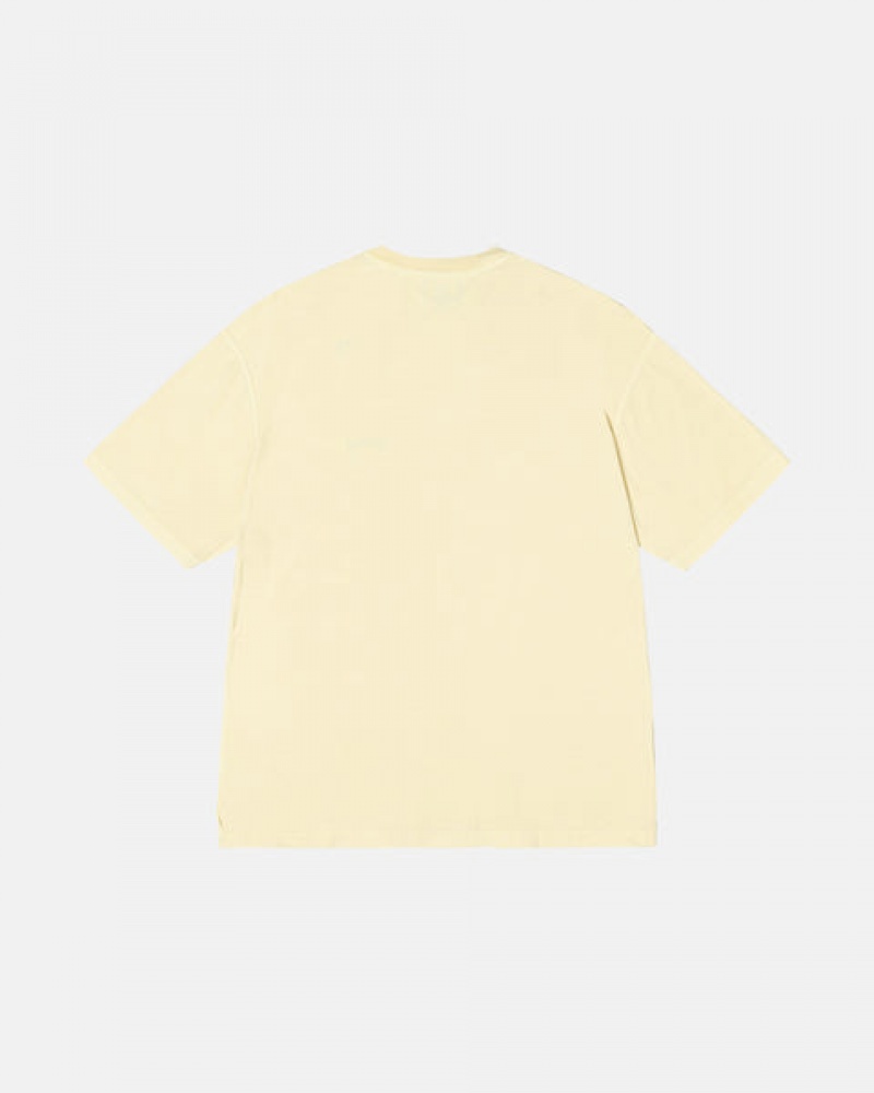 Yellow Women's Stussy Pig. Dyed Inside Out Crew Tees Bangkok | Thailand WTR-9684